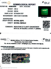 4.90/CT Natural Panna Stone with Govt. Lab Certificate
